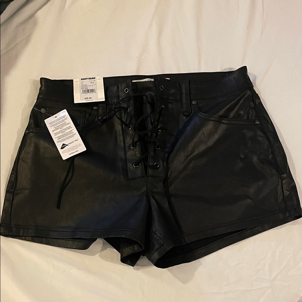 Idyllwind Black High Waist Lace-Up Shorts